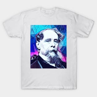 Charles Dickens Snowy Portrait | charlles dickens artwork 5 T-Shirt